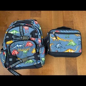 Dinosaur Small Pottery barn backpack with lunchbox